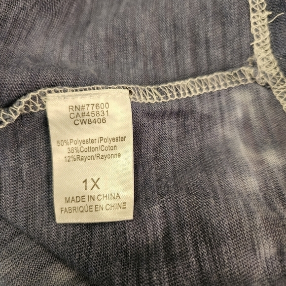 Chaser Plus Tie-Dye Waffle Top Size 1X - Picture 8 of 9